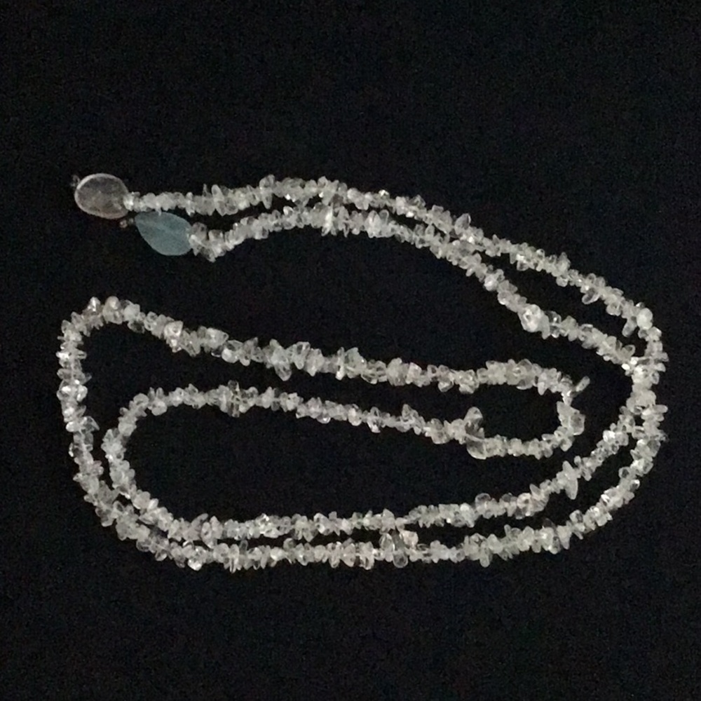 Lariat style polished stone necklace